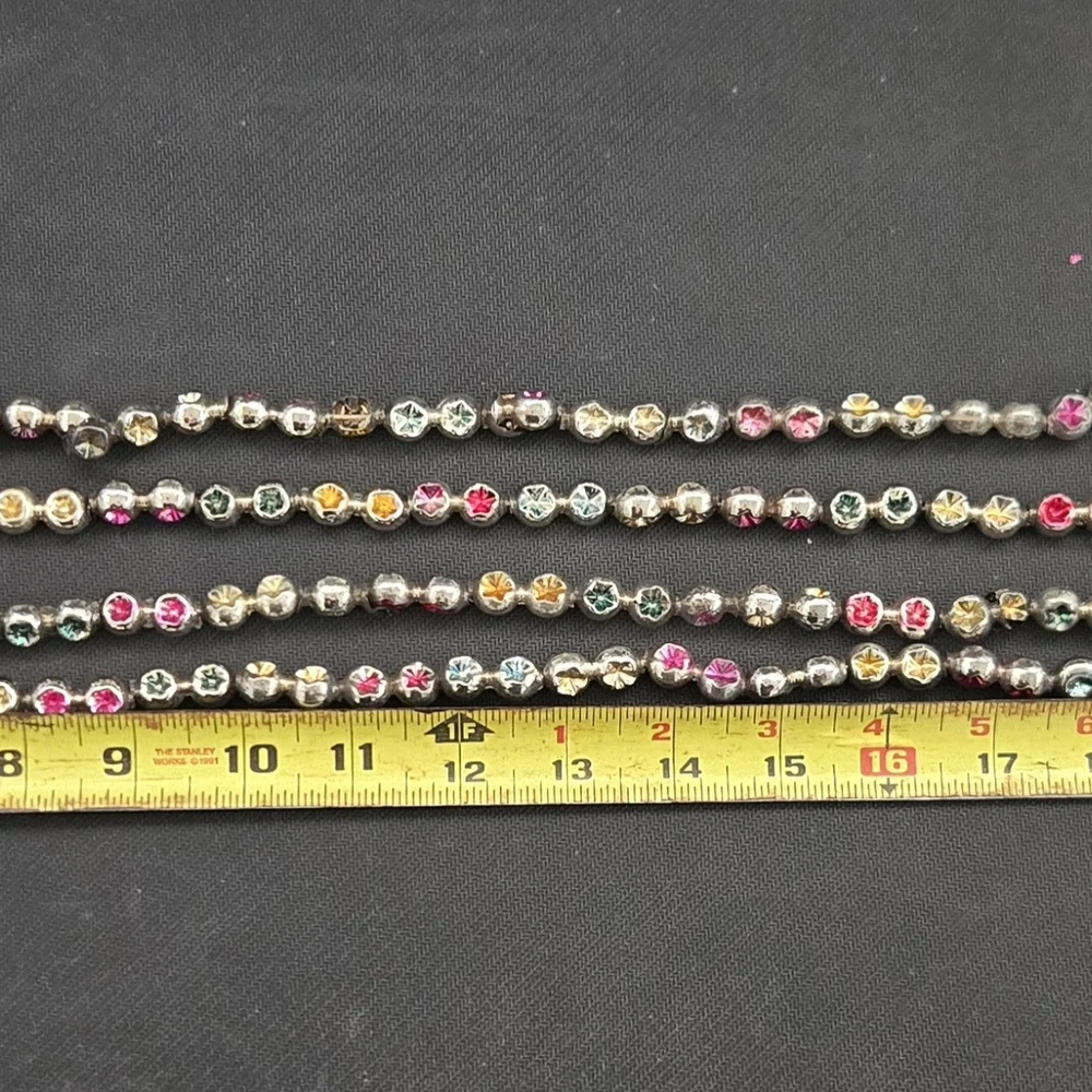 Vtg Mercury Glass 8ft (96") Christmas Beads Double Indent Multicolor Garland - Picture 9 of 9
